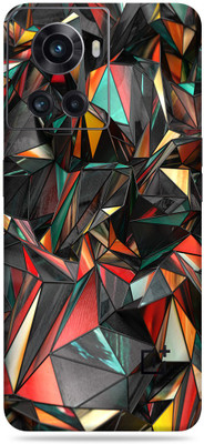 SkinoMania Oneplus 10R-5G Mobile Skin(Multicolor Red Polygon)