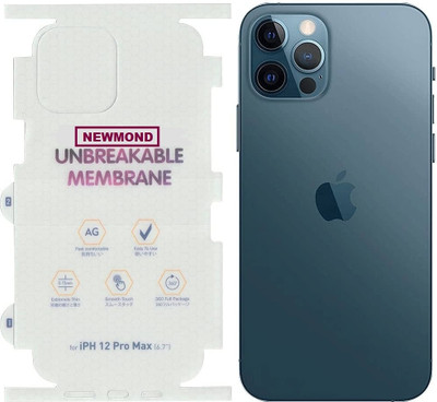 Newmond iPhone 12PRO MAX, Full Back Protection Mambrane Mobile Skin(Tranparent, White)