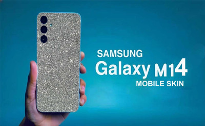 BugguSkin SAMSUNG Galaxy M14 5G Mobile Skin(Ulltra Super Sparkling Grey Glitter Skin With High Matte Finish., Mobile Skin (Back+Side+Camera))