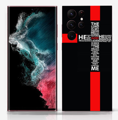 SkinoMania Samsung Galaxy S22 Ultra Mobile Skin(Red-Cross Multicolor Mobile skin)