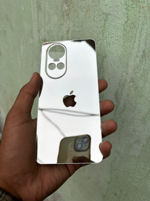 TWROP OPPO RENO 10 PRO 5G ACRYLIC MIRROR BACK PANNEL Mobile Skin(Silver)