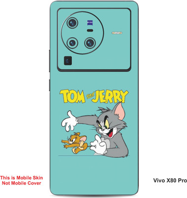 VYBE The Smart Choice Vivo X80 Pro Tom & Jerry Embossed Mobile Skin(Lights Blue B13)