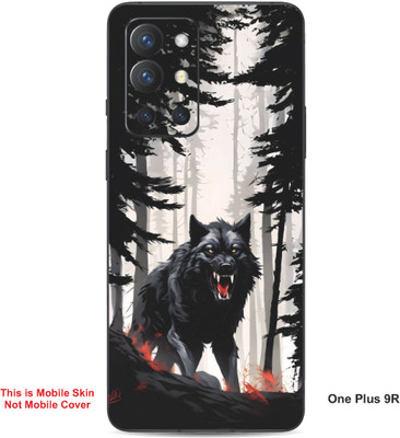 VYBE The Smart Choice One Plus 9R Wolf Embossed Mobile Skin(Carbon Grey 27)