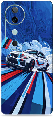 SkinoMania vivo V40 5G Ultra Premium Vinyl Mobile Skin (Multicolor) Mobile Skin(BMD Art Car)