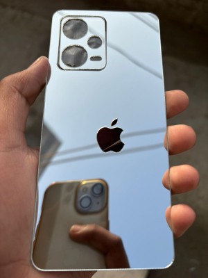 TWUAOP REDMI NOTE 12 PRO PLUS 5G MIRROR BACK PANNEL ACRYLIC SHEET APPLE Mobile Skin(Silver)