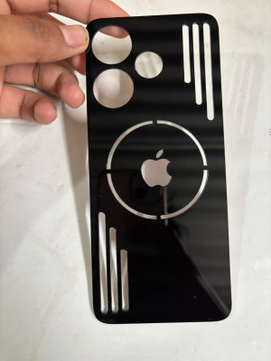 TWUAOP POCO M6 PRO 5G MIRROR BACK PANNEL ACRYLIC SHEET Mobile Skin(Black)