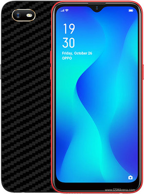candeal mart Oppo A1k Back skin sticker / Vinyl wrap / Protective film Mobile Skin(Black , 3D Carbon fiber)