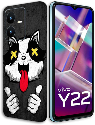 BugguSkin VIVO Y22 Mobile Skin(Ultra Super Crazy Cat Skin With High Matte Finish.)