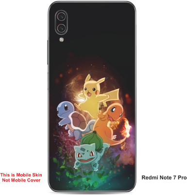 VYBE The Smart Choice Redmi Note 7 Pro Pokemon Embossed Mobile Skin(Café Noir A1)