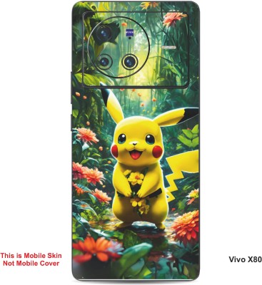 VYBE The Smart Choice Vivo X80 Pikachu Embossed Mobile Skin(Light Tan B12)