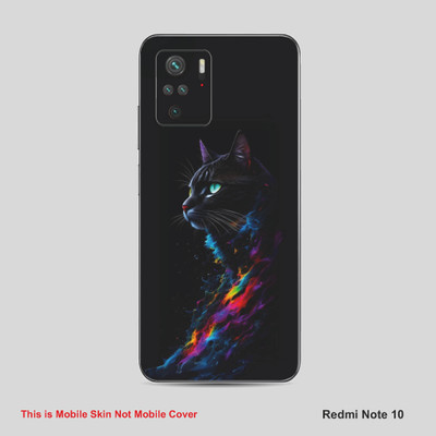 VYBE The Smart Choice Redmi Note 10 Cat Mobile Skin Mobile Skin(Purply Blue A29)