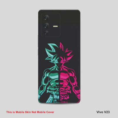 VYBE The Smart Choice Vivo V23 Goku Mobile Skin Mobile Skin(Blue, Pink A34)