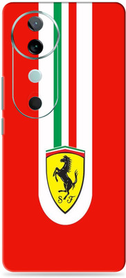 SkinoMania vivo V40 5G Ultra Premium Vinyl Mobile Skin (Multicolor) Mobile Skin(Red Ferrari)