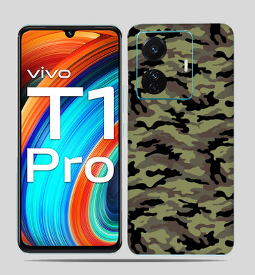 SkinoMania Vivo T1 Pro (5g) Mobile Skin(Camo_Military-Green Multicolor Mobile skin)