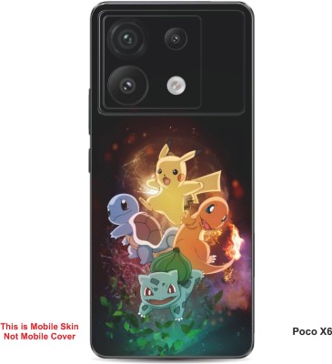 VYBE The Smart Choice Poco X6 Pokemon Embossed Mobile Skin(Café Noir A3)