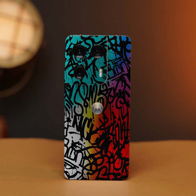 BugguSkin Motorola Edge 50 Ultra 5G Mobile Skin(Ulltra Super Graforforiti Text Skin With High Matte Finish., Mobile Skin (Back+Side+Camera))
