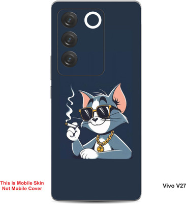 VYBE The Smart Choice Vivo V27 Tom Embossed Mobile Skin(Dark Blue Grey B4)