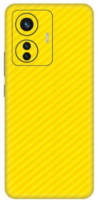 Vcare GadGets iQOO Z6 Pro 5G Fiber Carbon Yellow Back Side Premium Mobile Skin(Fiber Carbon Yellow)