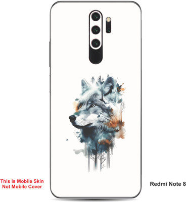 VYBE The Smart Choice Redmi Note 8 Fox Embossed Mobile Skin(White & Light Blue 15)