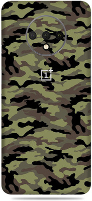 Gizmo Wraps Oneplus 7t Mobile Skin(Military Green Camouflage Multicolor Skin With Cleaning Wipe)