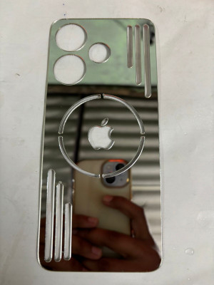 TWUAOP POCO M6 PRO 5G MIRROR BACK PANNEL ACRYLIC SHEET Mobile Skin(Silver)