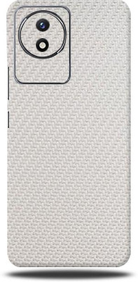 Mclaxa VIVO Y02 4G, White Carbon Fibre For Vivo Y 02 4g, vivo y02 4g Mobile Skin(White Carbon Fibre (Mobile Skin With camera protector (Back + Camera + Side))