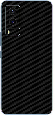 candeal mart Vivo V21e 5G carbon fiber 3D back skin / sticker wrap / Protective film Mobile Skin(Black)