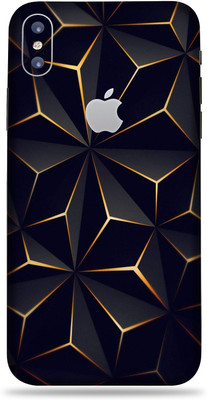 LAMHA Apple iPhone X Mobile Skin(Ultra Super Black Abstract Shape With High Matte Finish.)