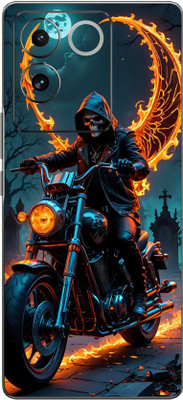 mehra Vivo T2 Pro 5G Ghost Rider 9D Premium Full Back & Side Coverage Theme Mobile Skin(Multicolor)