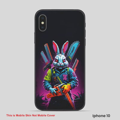 VYBE The Smart Choice iPhone 10 Rabbit Embossed Mobile Skin(Macaw Blue, White 1)