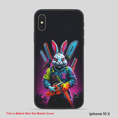 VYBE The Smart Choice iPhone 10X Rabbit Embossed Mobile Skin(Macaw Blue, White 2)