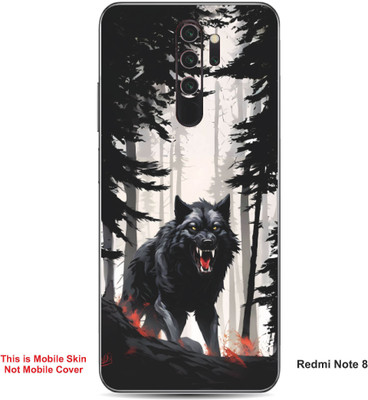 VYBE The Smart Choice Redmi Note 8 Wolf Embossed Mobile Skin(Carbon Grey 15)
