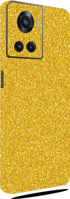 TJ CREATION OnePlus 10R 5G Mobile Skin(Ultra Super Golden Gliter Skin With High Matte Finish.)