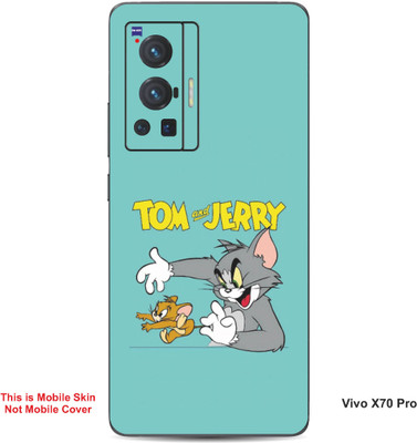 VYBE The Smart Choice Vivo X70 Pro Tom & Jerry Embossed Mobile Skin(Lights Blue B11)