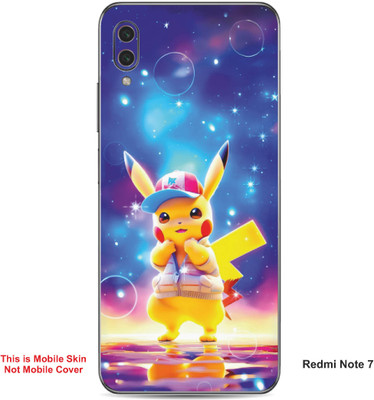 VYBE The Smart Choice Redmi Note 7 Pikachu Embossed Mobile Skin(Butterfly Blue A1)