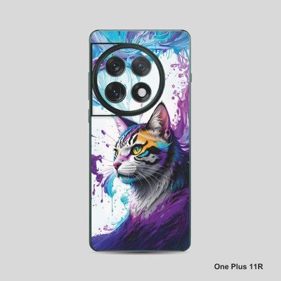 VYBE The Smart Choice One Plus 11R Cat Mobile Skin Mobile Skin(Purple-Magenta 18)