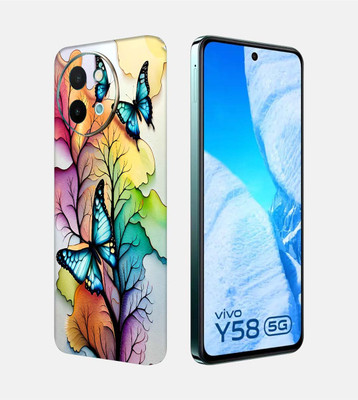OggyBaba Vivo Y58 5g Mobile Skin(butterflies trees)