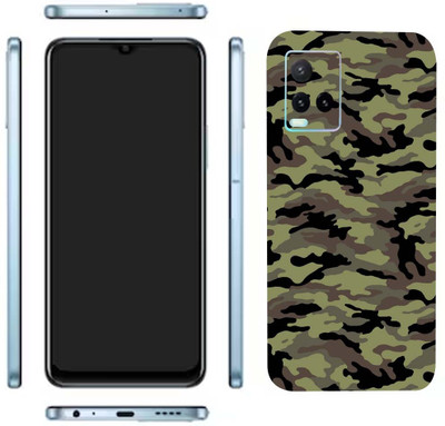 Pochanki Vivo Y33t Mobile Skin(Military Green Camo Skin With Glossy Matte Finish.)