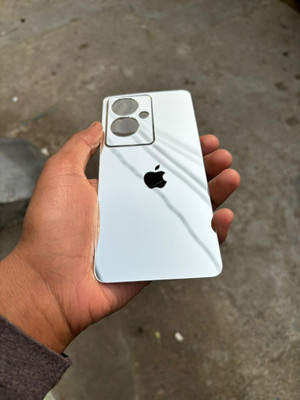 TWROP OPPO A79 5G ACRYLIC MIRROR APPLE LOGO Mobile Skin(Silver)