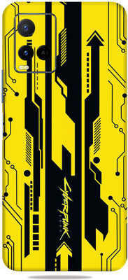 Mclaxa Yellow Cyberpunk For Vivo Y21G Back Skin, Yellow Cyberpunk, VIVo Y21G Mobile Skin(Yellow Cyberpunk Skin With Super Matte Finish)