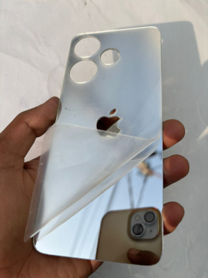 TWUAOP POCO M6 PLUS 5G ACRYLIC MIRROR BACK PANNEL MERO APPLE Mobile Skin(Silver)