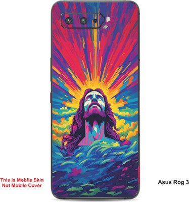 VYBE The Smart Choice Asus Rog 3 Art Embossed Mobile Skin(Lightning Yellow 1)
