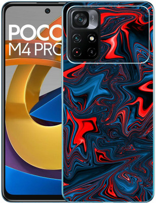 FCS Poco M4 Pro 5G Printed Back skin Mobile Skin(Red Motion Skin)