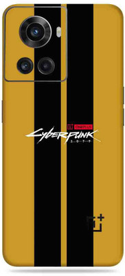 SkinoMania Oneplus 10R-5G Mobile Skin(Multicolor Oneplus Black Strip Cyber)