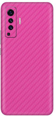 Vcare GadGets Vivo X50 Mobile Skin(Fiber Carbon Pink)