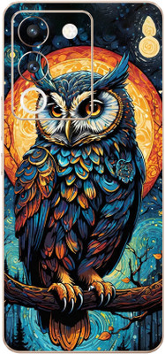 mehra Vivo Y200 5G 3D Mighty OWL Leather Premium Full Back & Side Coverage Theme Mobile Skin(Multicolor)