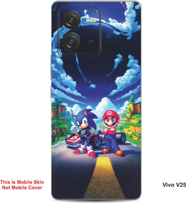 VYBE The Smart Choice Vivo V25 Sonic & Super Mario Embossed Mobile Skin(Blueberry B3)