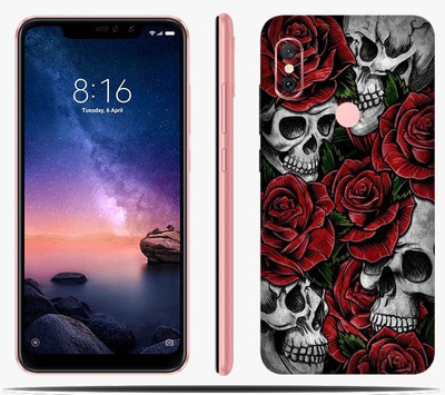 BugguSkin Mi Redmi Note 6 Pro, Roses&Skulls, Mi Redmi Note 6 Pro Mobile Skin(Ultra Super Roses&Skulls Skin With High Matte Finish)