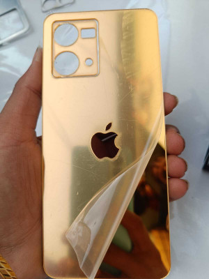 TWUAOP OPPO F21 PRO 4G MIRROR BACK PANNEL ACRYLIC SHEET Mobile Skin(Gold)