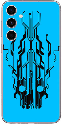 FCS Samsung Galaxy A54 5G Printed Back skin Mobile Skin(Digital Flaming Cyber Skull Blue)